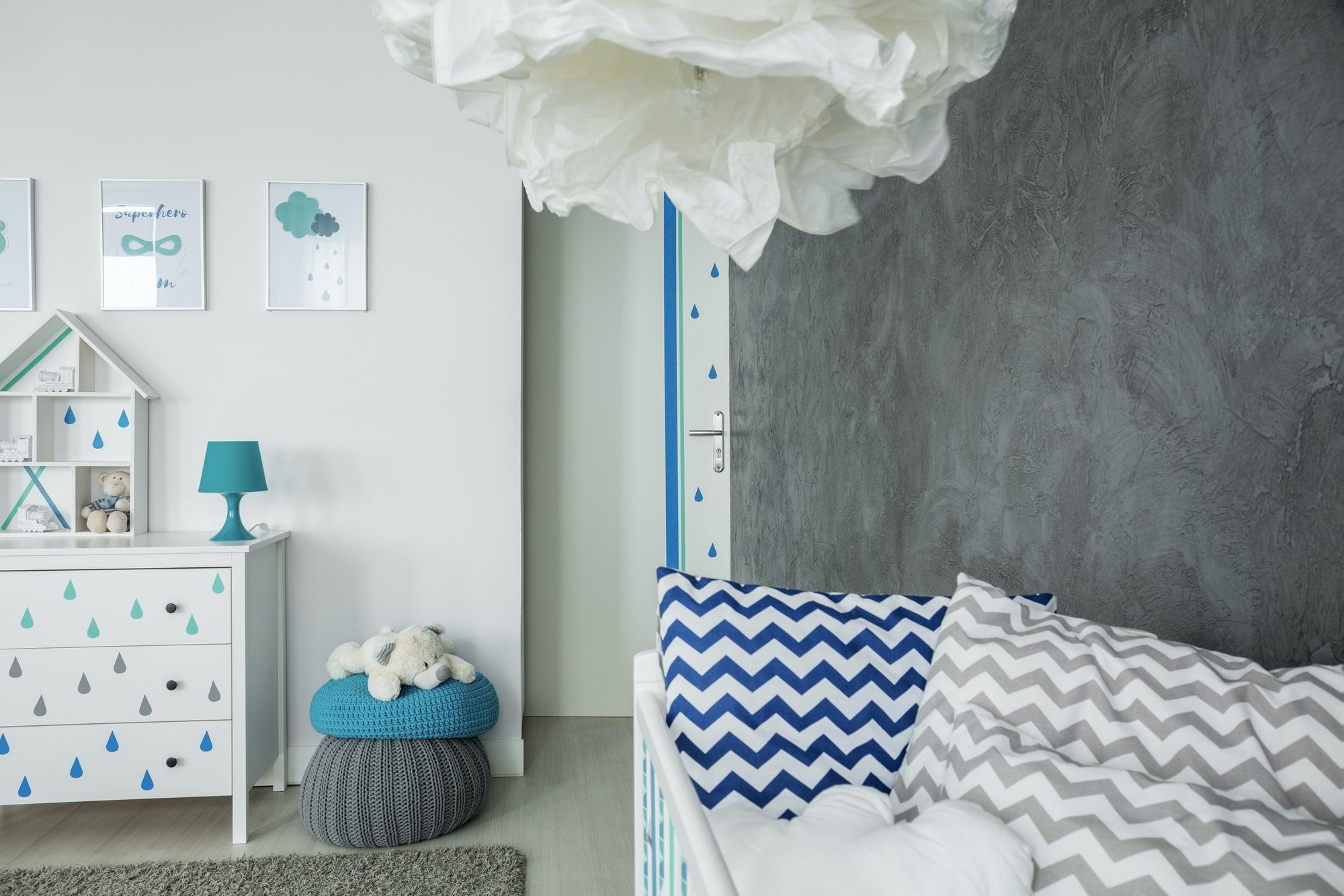 Child room with concrete wall